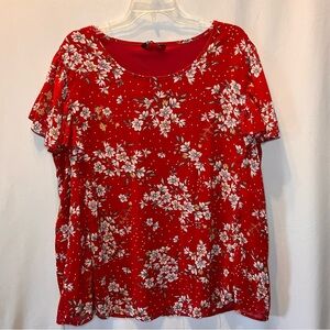 BloomChic Red Floral Blouse Size 18-20